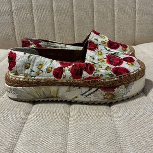 DOLCE & GABBANA Floral Canvas Print Espadrilles Size EU 35 / US 4.5